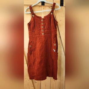 Joe Browns Cord Pinafore Dress Size UK 10 Autumn Brown